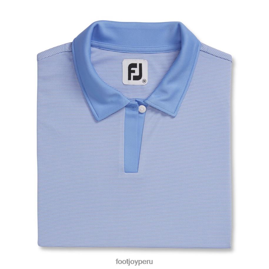 arrendajo azul Footjoy Manga corta a rayas para mujer, estilo de temporada anterior, Blue Jay. 8V0402986