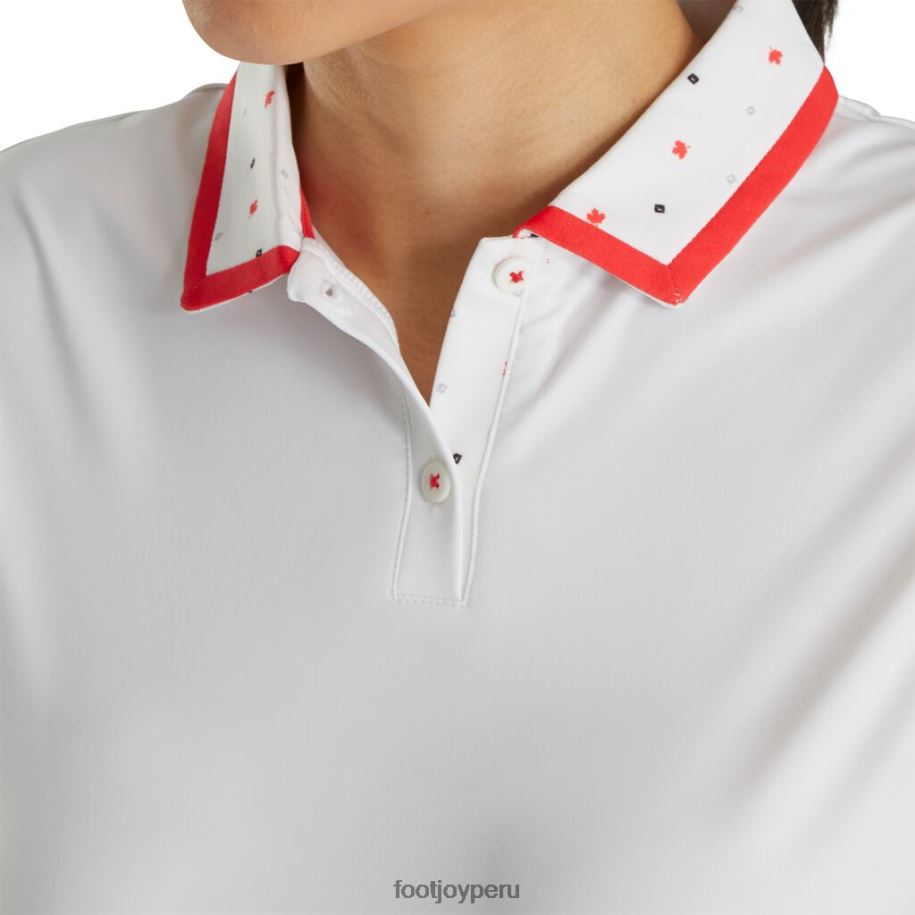 blanco Footjoy sin mangas estampado día de canada mujer-estilo temporada anterior blanco 8V0402988