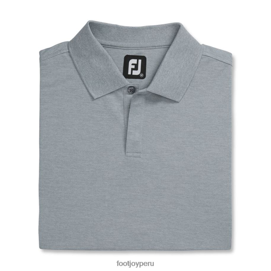 gris jaspeado-lima Footjoy Gris jaspeado-lima corte atlético piqué manga bloque cuello tejido-estilo de la temporada anterior 8V0402876