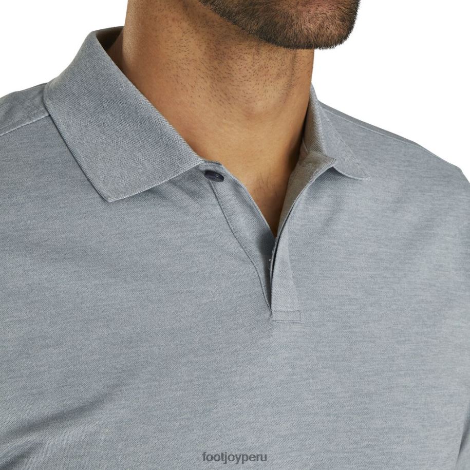 gris jaspeado-lima Footjoy Gris jaspeado-lima corte atlético piqué manga bloque cuello tejido-estilo de la temporada anterior 8V0402876