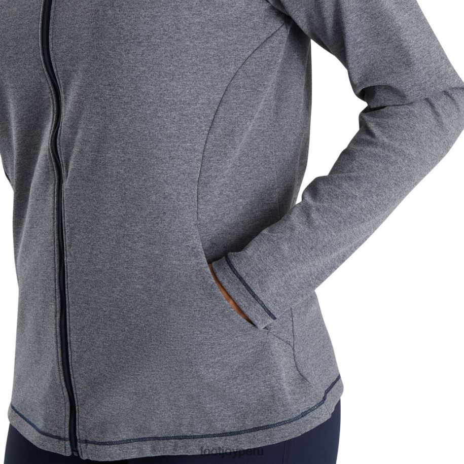 jaspeado azul marino Footjoy Sudadera con capucha y cremallera completa en azul marino jaspeado para mujer, estilo de la temporada anterior 8V0403011