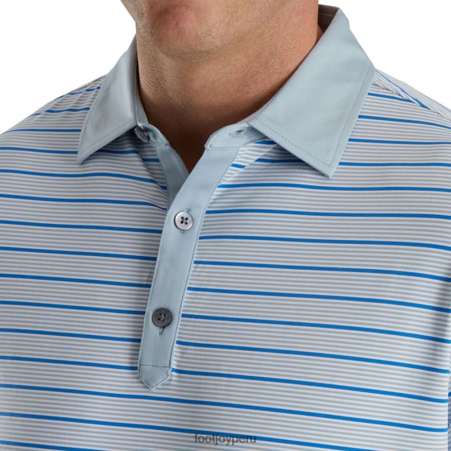 paloma gris-blanco-real Footjoy Cuello del mismo tejido con rayas acentuadas, estilo de temporada anterior, gris paloma, blanco y real. 8V0402850