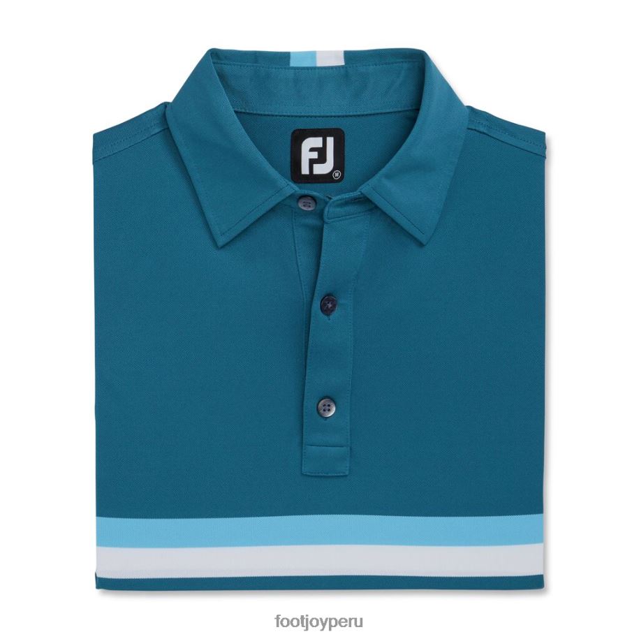 tinta-atardecer azul-blanco Footjoy doble banda en el pecho piqué-estilo temporada anterior azul tinta-blanco-anochecer 8V0402866