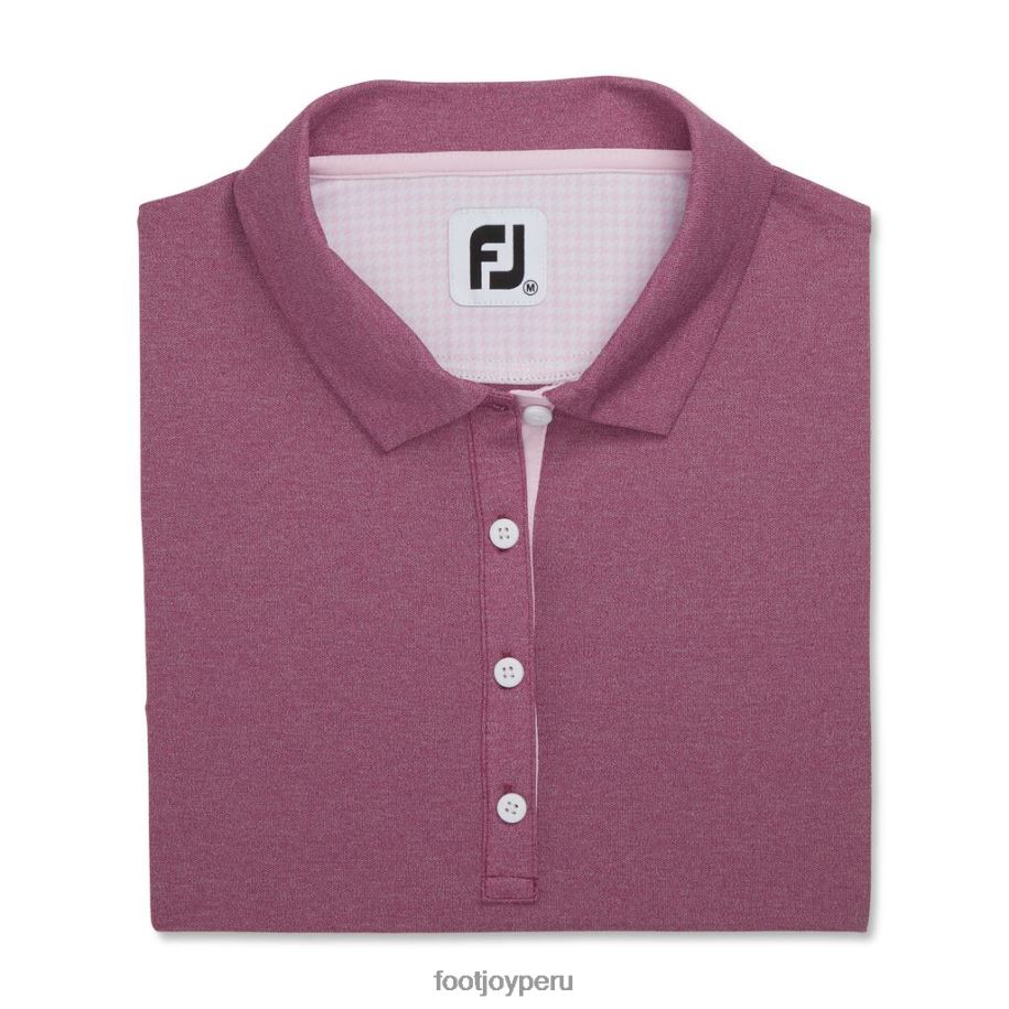 brezo de higo Footjoy Camisa de piqué sin mangas con ribete de pata de gallo de Fig Heather Mujer 8V0402365