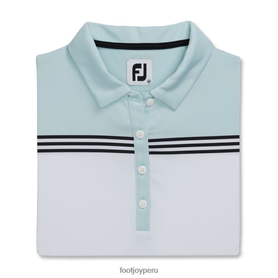 cielo blanco Footjoy manga casquillo color block mujer white-sky 8V0402386