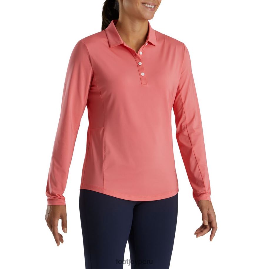 coral brillante Footjoy Camisa de protección solar de manga larga color coral brillante para mujer 8V0402423