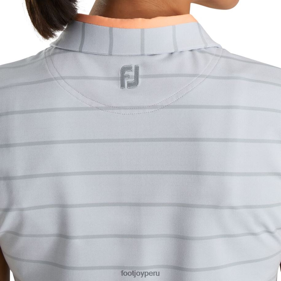 melón gris Footjoy Jacquard con rayas ojo de perdiz y mangas japonesas gris melón para mujer 8V0402356