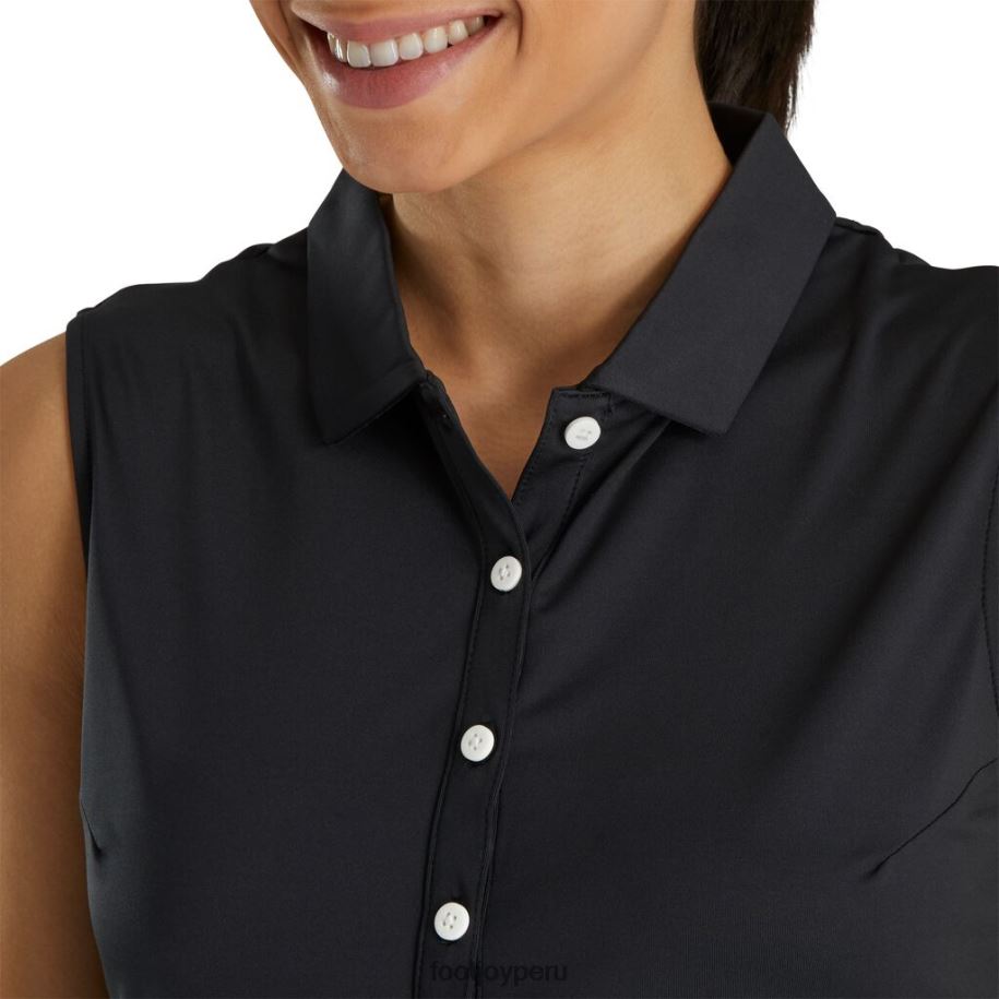 negro Footjoy liso lisle sin mangas mujer negro 8V0402416