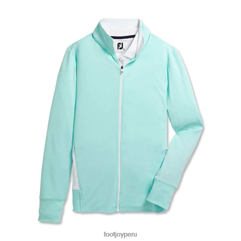 aguamarina-blanco Footjoy capa intermedia con bolsillo y panel con cremallera completa mujer aguamarina-blanco 8V0402487