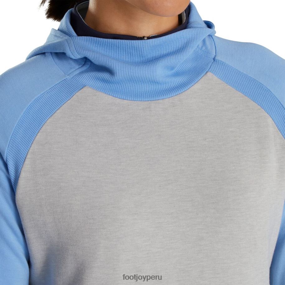 brezo gris azulado Footjoy sudadera con capucha color block mujer azul-gris jaspeado 8V0402458
