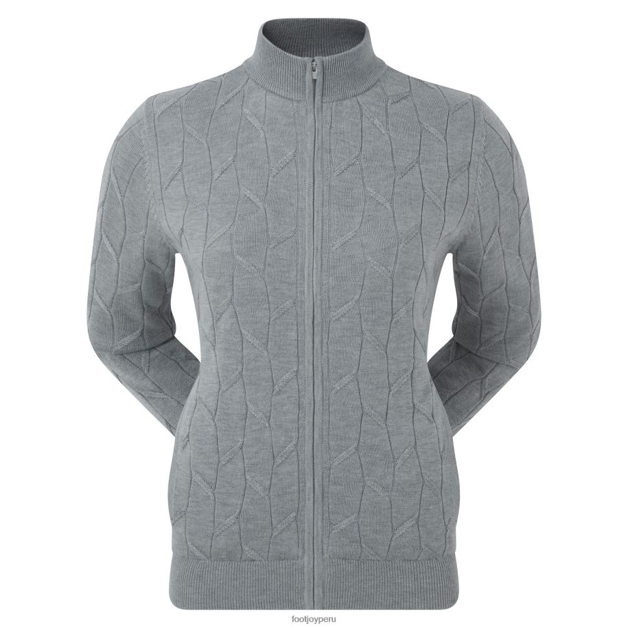 gris Footjoy jersey de mujer con cremallera completa y forro gris 8V040622
