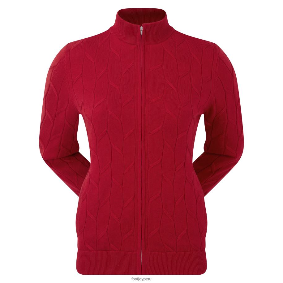 rojo Footjoy Jersey rojo con cremallera completa para mujer. 8V040623