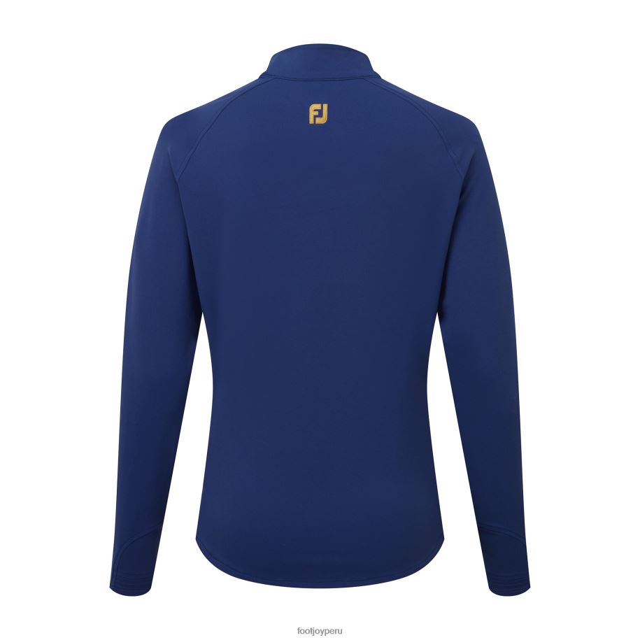 tartán azul abierto Footjoy chaqueta híbrida abierta con cremallera completa en tartán azul para mujer 8V0401460