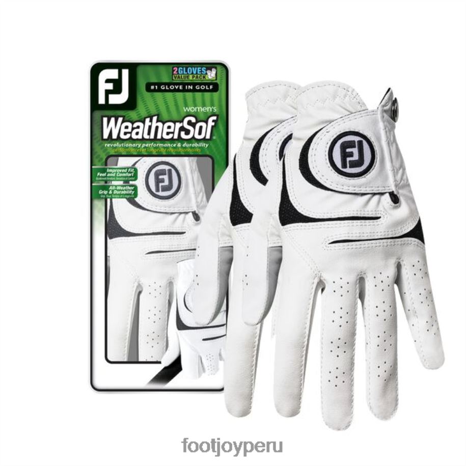 blanco Footjoy Weathersof blanco paquete de 2 mujeres 8V040359