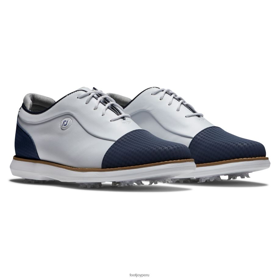 naval Blanca Footjoy tradiciones blanco-azul marino - mujeres con punta de escudo 8V040510