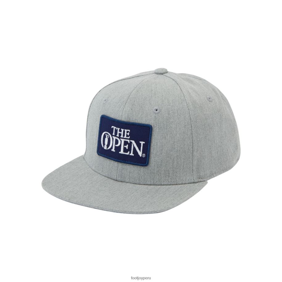 cuero gris Footjoy gorra abierta de ala plana gris jaspeado 8V0401632