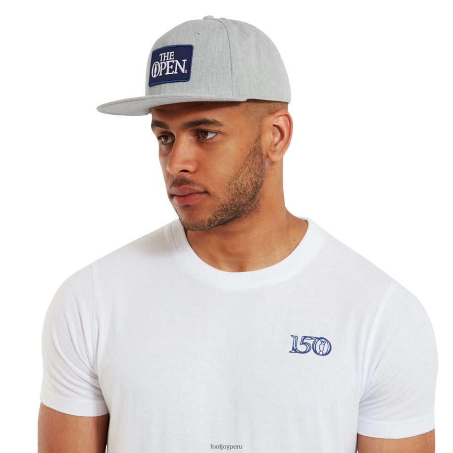 cuero gris Footjoy gorra abierta de ala plana gris jaspeado 8V0401632