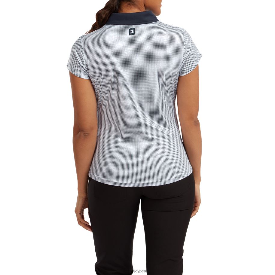 Armada Footjoy Camisa lisle azul marino sin mangas con ribete en el cuello 8V040734