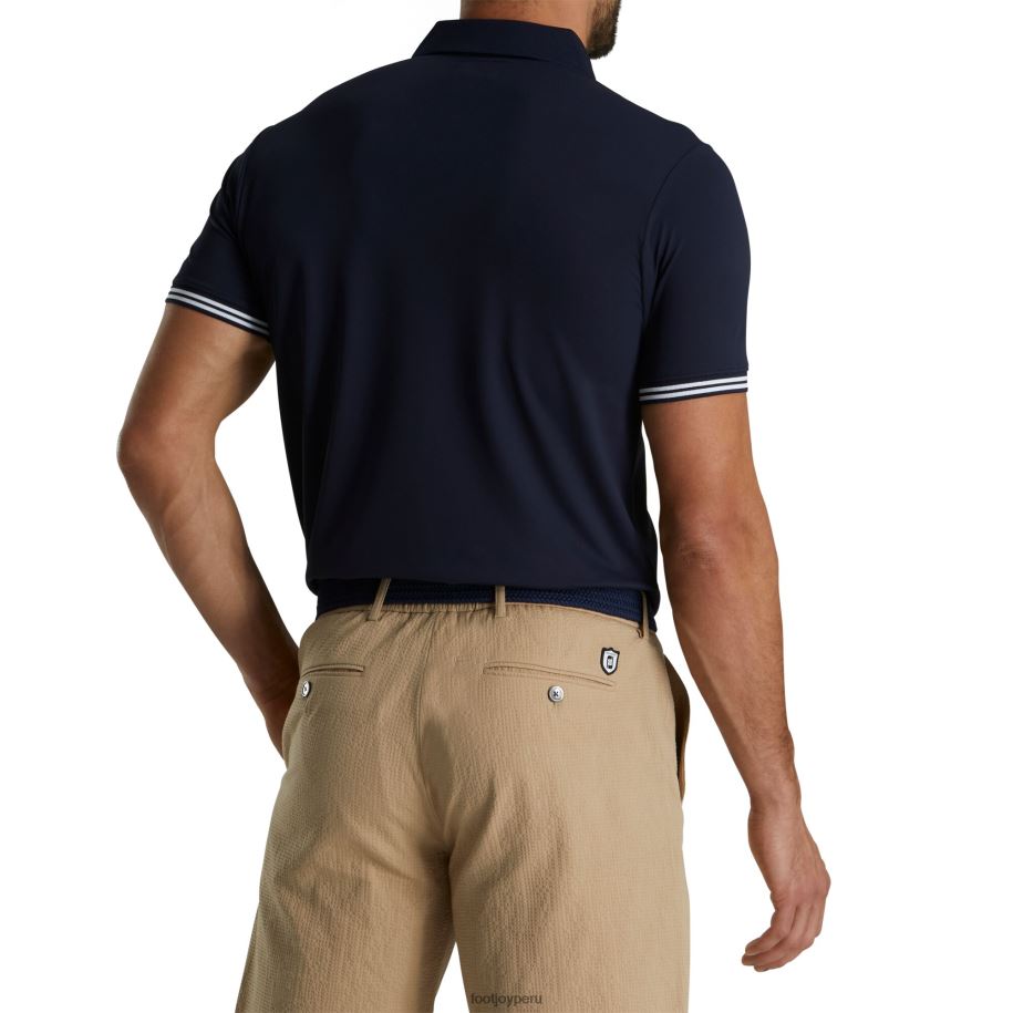 Armada Footjoy polo de piqué con ribetes azul marino 8V0401238