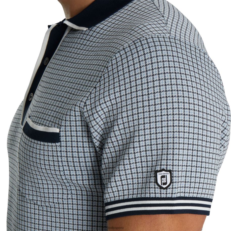 azul marino-blanco-azul Footjoy Jersey pata de gallo polo punto marino-blanco-azul 8V0401240