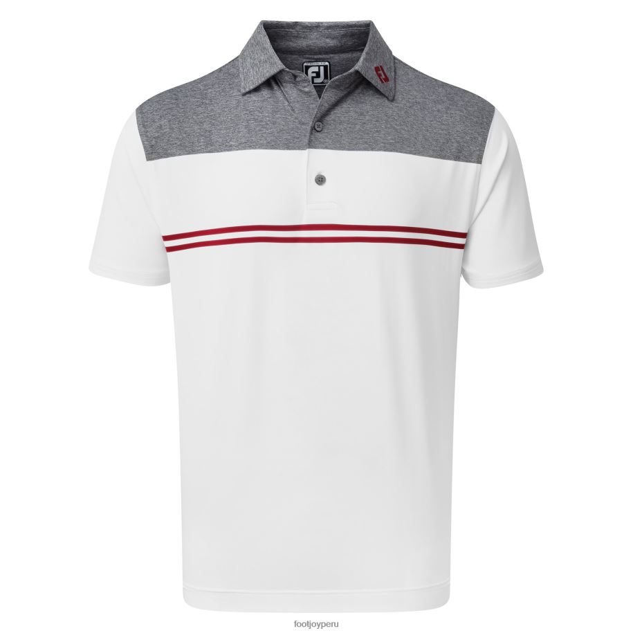 azul marino-blanco-rojo Footjoy Camisas de rendimiento Lisle con bloques de color jaspeado azul marino-blanco-rojo 8V040454