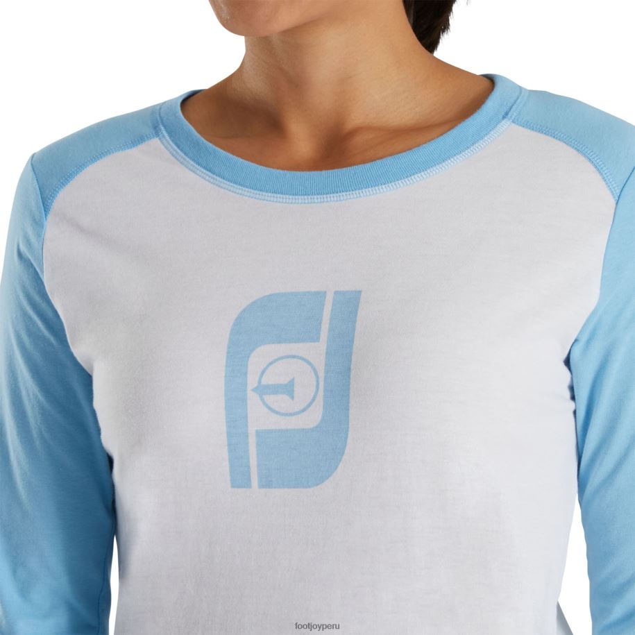 blanco-azul claro Footjoy fj Heritage camiseta gráfica mujer blanco-azul claro 8V040769