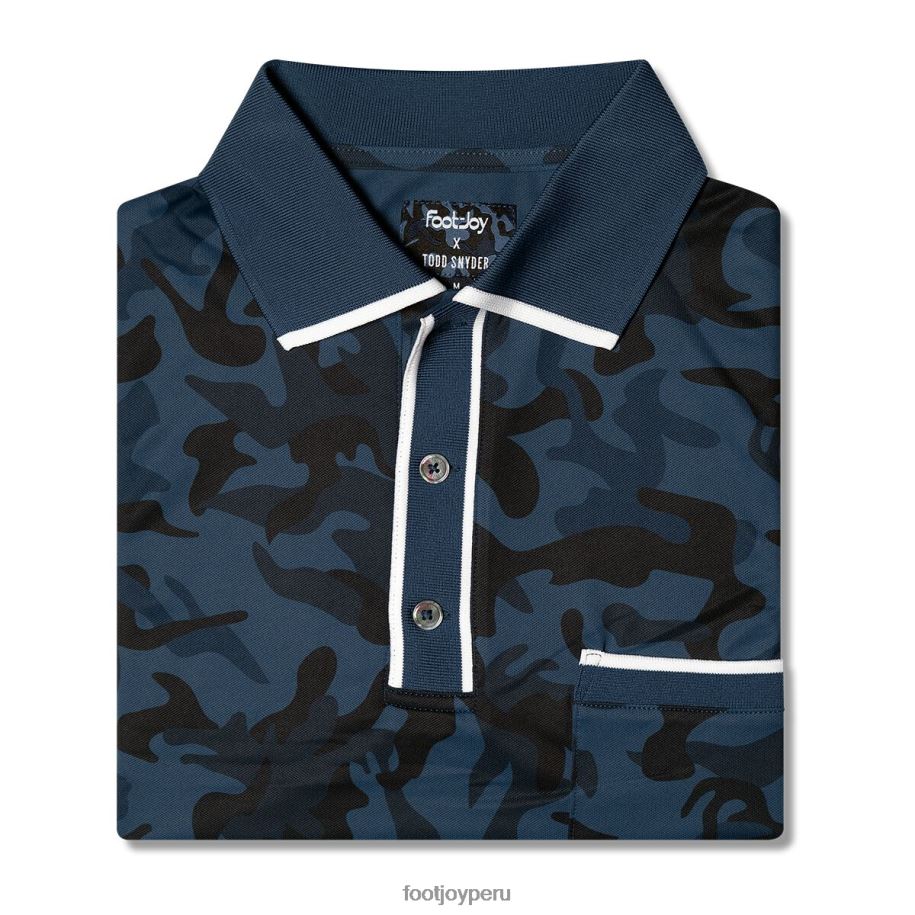 camuflaje azul Footjoy polo de piqué con ribetes de camuflaje azul 8V040425