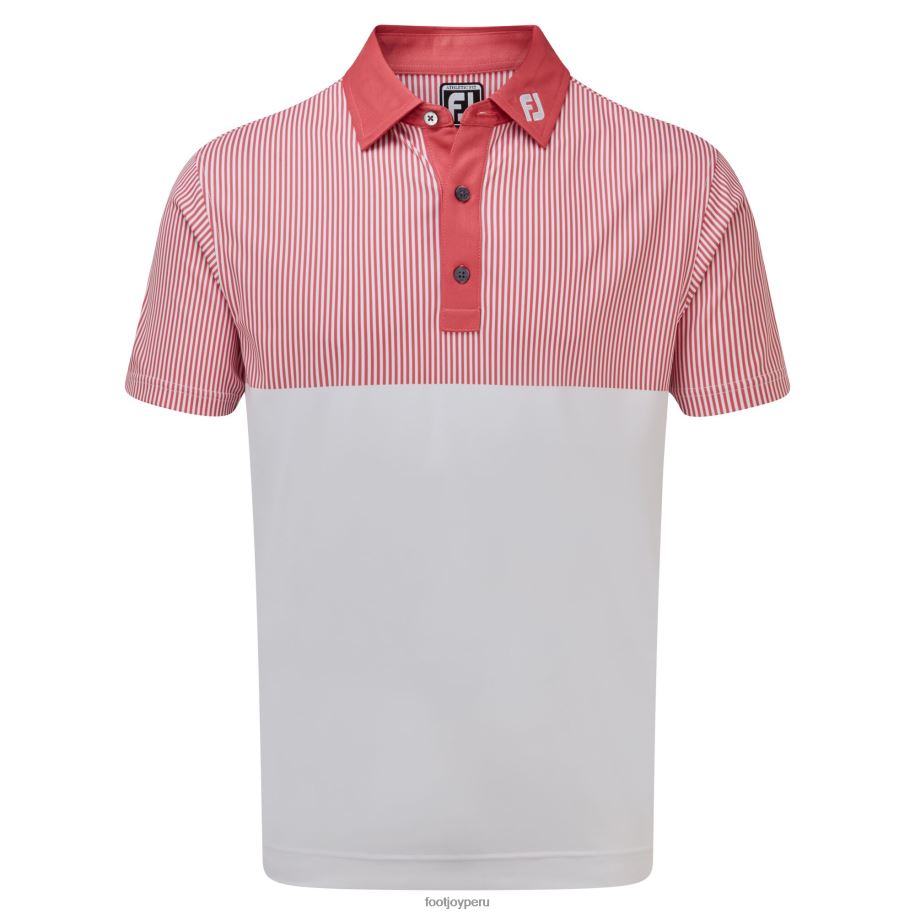 capa blanca roja Footjoy piqué liso con estampado vertical blanco-capa rojo 8V040471