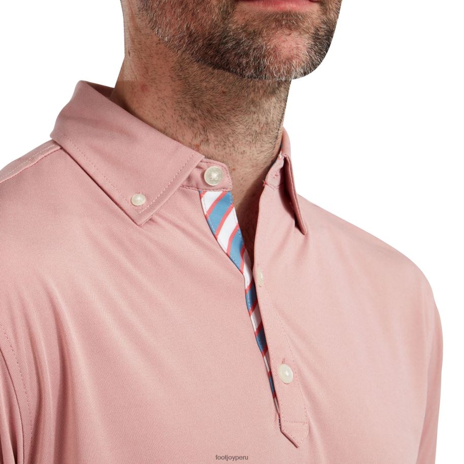 capa roja Footjoy capa de jacquard ojo de perdiz rojo con ribete de rayas 8V040458