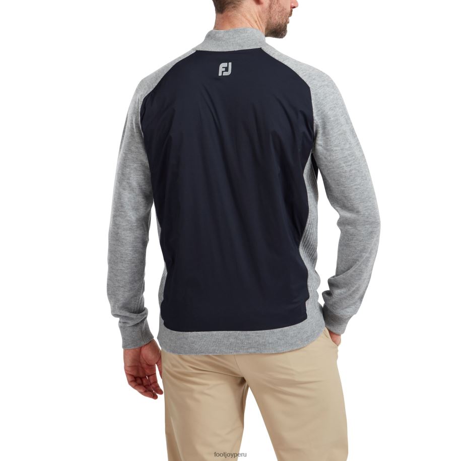 gris marino Footjoy Jersey técnico con cremallera completa en mezcla de lana gris marino 8V0401224