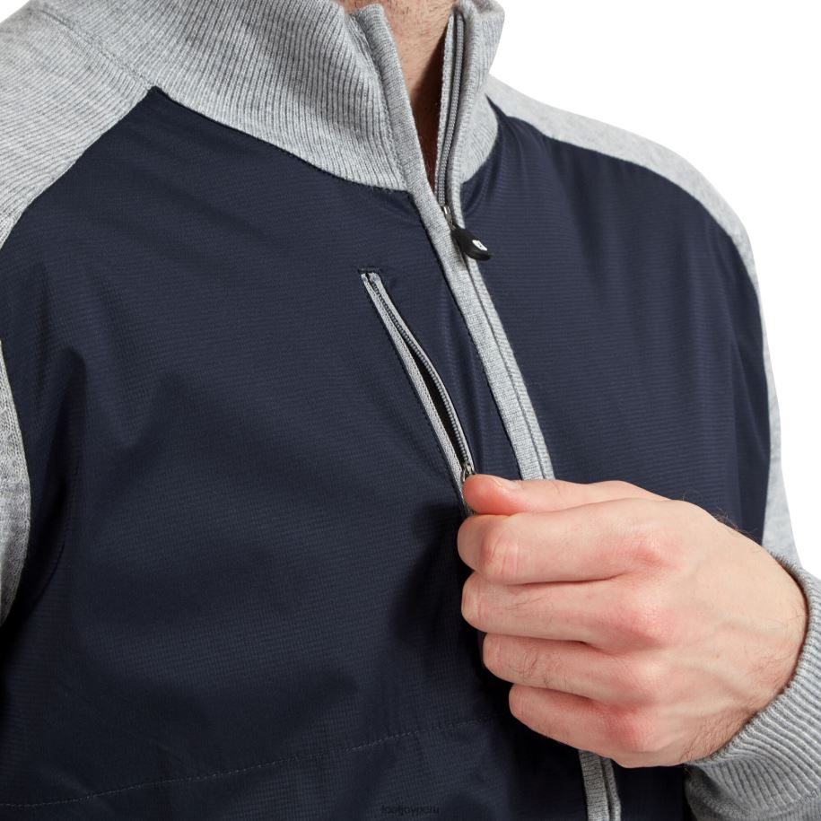 gris marino Footjoy Jersey técnico con cremallera completa en mezcla de lana gris marino 8V0401224