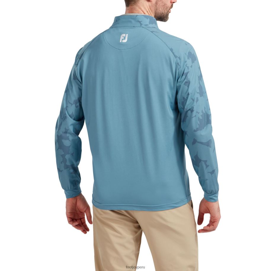 tormenta azul Footjoy Capa intermedia con media cremallera y estampado floral de camuflaje azul tormenta 8V040455